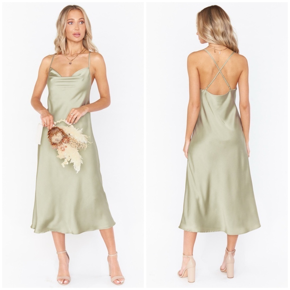 Show Me Your MuMu moss Green Midi Dress